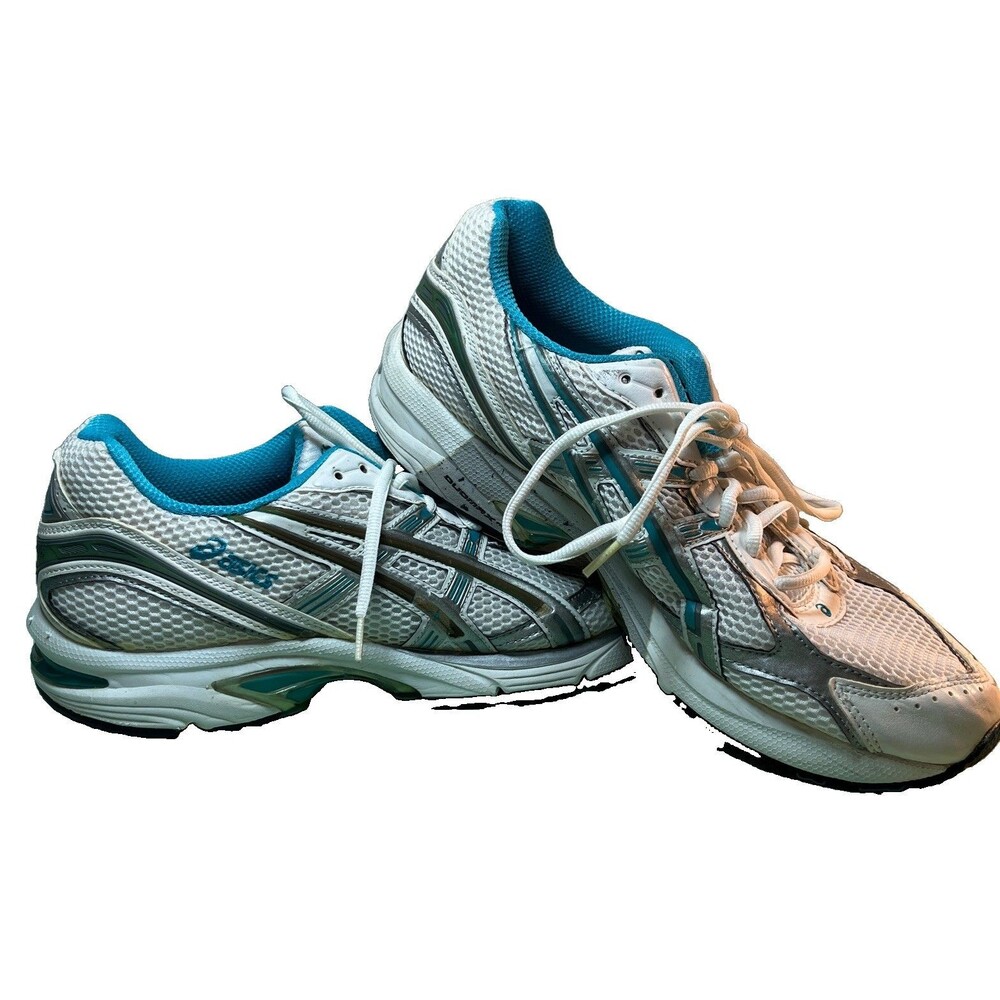 ASICS GEL-1120 Women’s Sz 9.5 White/Silver/Teal Lace Up Mesh Sneakers TQ762